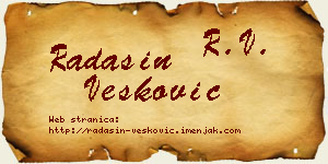 Radašin Vesković vizit kartica